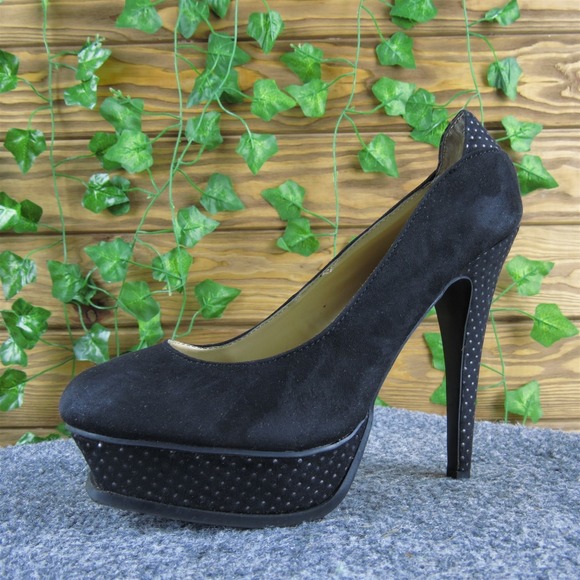 GUESS Women Cheyla Platform Black Textile Pump 7 Medium Gently Used 2025 - Picture 1 of 6